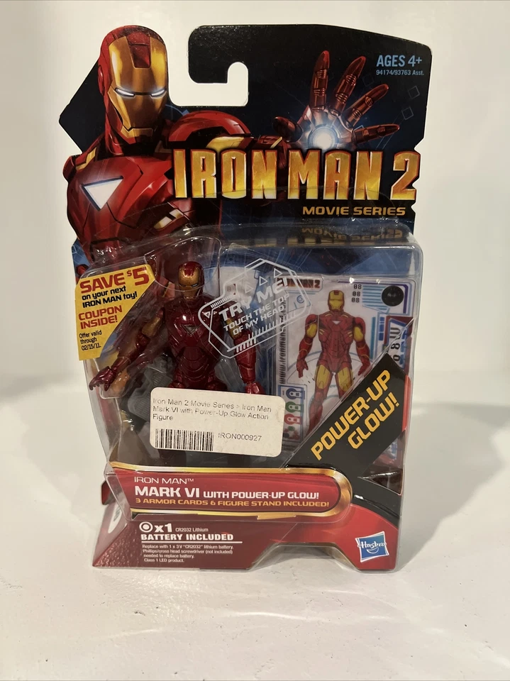 2009 Hasbro Iron Man 2 Movie Series Mark VI Action Figure Power up Glow