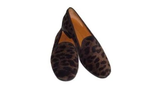 Womens STUBBS & WOOTTON Brown Leopard Animal Spot Shoes 7 - Picture 1 of 4