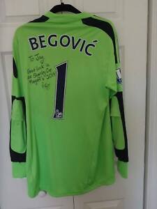 Asmir Begovic SIGNED 2013-14 Stoke City Match Game Worn Jersey (Jay Bouwmeester)