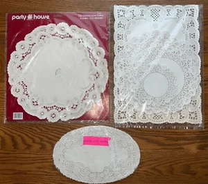 Vintage New Lot of 120+ White Lace Paper Doilies, Party Decor Scrapbooking Craft - Picture 1 of 1