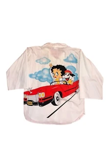 Vintage Betty Boop And Pudgy Long Sleeve Shirt Size Medium 80s 90s Vtg - Picture 1 of 7