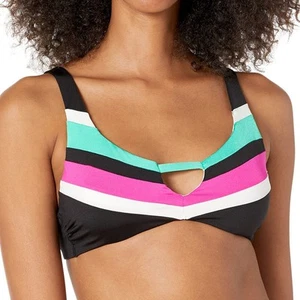 Trina Turk Standard Mod Colorblock V Halter Bikini Top Women's Size 10 NWT NEW - Picture 1 of 8