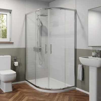 LUXURA Modern 1200 x 900mm Right Hand Offset Quadrant Shower Enclosure Framed 6mm Glass