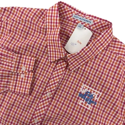 Camisa Port Authority XXL Dama Vols BNWT Mujer Guinga Abotonada Bordada Foto 1 de 4