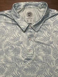Flag & Anthem 3XL Madeflex Stretch blau tropischer Druck S/S Poloshirt UPF - Bild 1 von 8