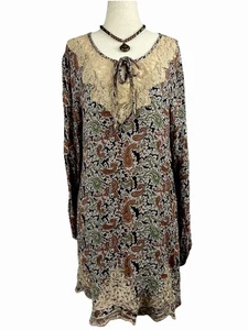 Gimmicks By BKE Womens Floral Lace Tunic Top Size L Paisley Boho Chic Fairycore - Picture 1 of 11