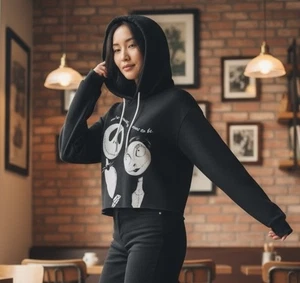 SUDADERA CORTA PARA MUJER PESADILLA ANTES DE Navidad "We're Simply Meant To Be" GRANDE - Imagen 1 de 12