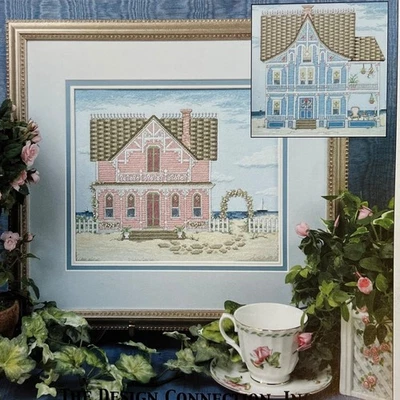 Seaside Victorian Cottages Cross Stitch Pattern Book by Linda Bird Book 086 - Image 1 of 4