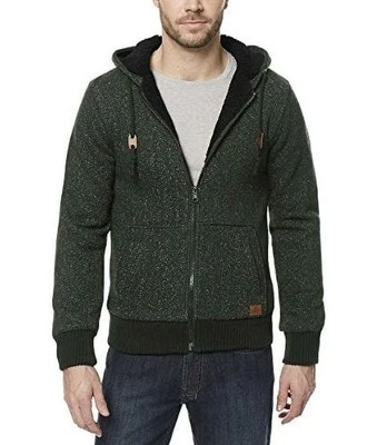 Buffalo David Bitton Men's Sherpa Lined Zip Sweater HUNTER GREEN - Image 1 of 2