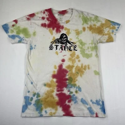 STANCE The Crew T Shirt Size M Grim Reaper Tie Dye Crew Graphic Tee White - Image 1 of 4