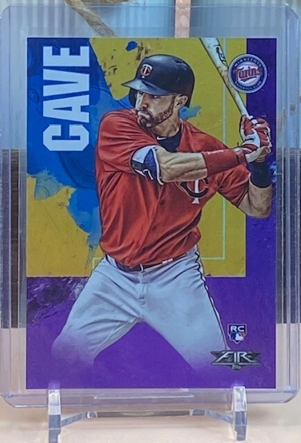 2019 Topps Fire Jake Cave 01/99 Purple #88 Rookie RC