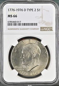 1776-1976-D $1 Type2 Eisenhower  Dollar NGC MS66  6785460-017 - Picture 1 of 2