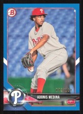 2018 Bowman ADONIS MEDINA Blue Border #/150 card PHILADELPHIA PHILLIES