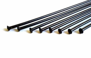 Sapim 14g (2,0 mm) GERADE schwarze Fahrradspeichen | silberne oder schwarze Brustwarze Option - Bild 1 von 8