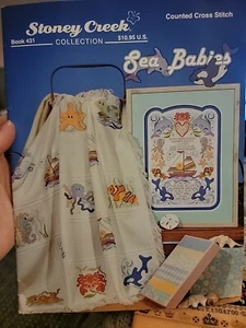 Sea Babies Counted Cross Stitch Booklet By Stoney Creek Crab Octopus Personalise - Picture 1 of 2