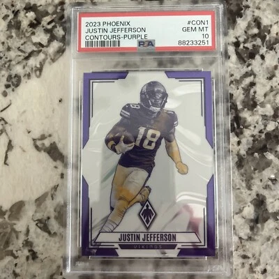 2023 Panini Phoenix - Contours Purple #CON-1 Justin Jefferson /125 Low Pop  - Image 1 of 3
