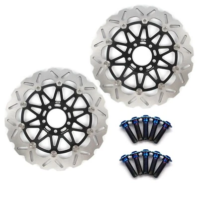 Rotores de disco de freno delanteros + pernos de montaje para Kawasaki Ninja ZX7R ZX7RR 1996-2003 Foto 1 de 4