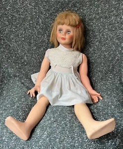 Vintage Companion Girl Play Baby Doll Blonde Hair 34" Toy Lace Knitted Dress - Picture 1 of 19