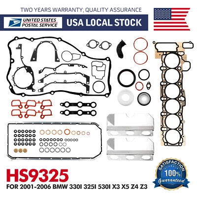 Full Engine Gasket Set Fit For 2001-2005 BMW 330i 330xi 530i 3.0L DOHC 24V M54 - Imagem 1 de 4