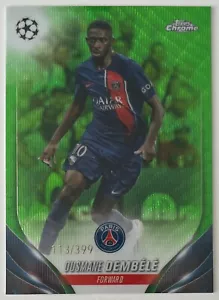 2023-24 TOPPS CHROME UEFA CLUB COMPETITIONS Ousmane Dembele Green Wave Refractor - Picture 1 of 2