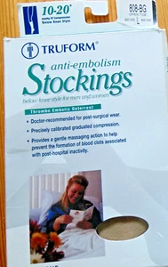 Calze a compressione TRUFORM beige punta chiusa sotto il ginocchio 20-30 mmHg NUOVE - Foto 1 di 2