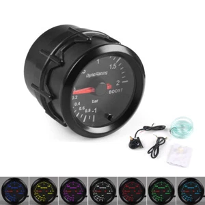 2'' 52mm Pointer Turbo Boost Gauge Stepper Motor Black 2Bar Meter 7 Color LED - Picture 1 of 8