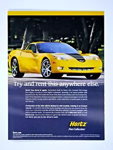 2008 Chevrolet Corvette Hertz ZHZ Fun Collection Original Print Ad 8 x 10" - Picture 1 of 4