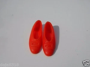 Vintage Francie Doll Clothes Shoes Orange Buckle Flats Orange Zip Sears #1548 - Picture 1 of 9