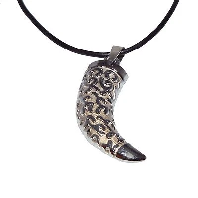 Zahn Anhänger Tiger Haifisch Kralle Horn Edelstahl Schmuck Kette Herren - Bild 1 von 3