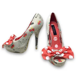 Just Fabulous Cordero Negro Oveja Calavera Tacones Plataforma Arco Pin Up Rockabilly EE. UU. 5 - Imagen 1 de 6