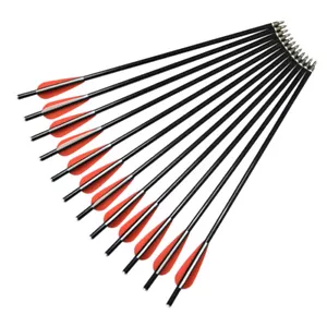 16 inch Fiberglass Arrow Crossbow Bolts with Flat Nock for Targeting Hunting 12X - Picture 1 of 5