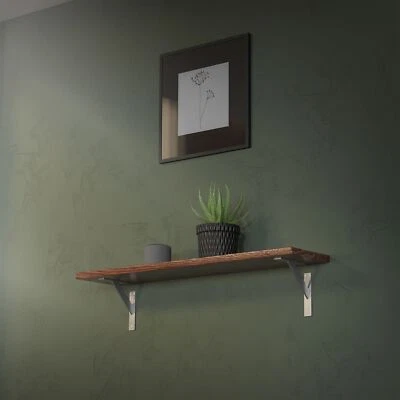 2x Staffa per mensola argento 180 mm alluminio reggimensola galleggianti a muro - Immagine 1 di 4