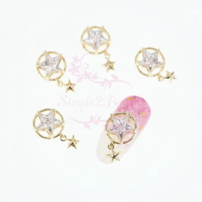 5 PIEZAS Arte en Uñas Estrella de Lujo Circón Transparente Estrás Cuelga Diseño Joyería Decoración Foto 1 de 4