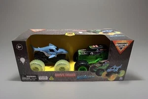 Monster Jam GRAVE DIGGER & MEGALODON 2pk Light-Up Mini Monster Trucks 1:43 Scale - Picture 1 of 9