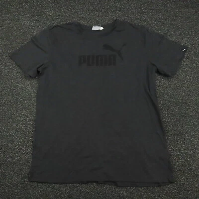 Camisa Puma Adulto Grande Gris Oscuro Manga Corta Transpirable Gimnasio Centro Logo Para Hombres Foto 1 de 4
