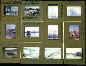 Lotto 24 diapositive 35mm 1958 - 62 Cincinnati OH I 75 costruzione ponte fiume - Foto 1 di 8