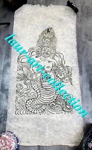 GRAVURE A ENCRE DE CHINE SUR PAPIER JAPON, DE RIZ, WASHI DIVINITE HINDOU 76x45cm - Picture 1 of 1