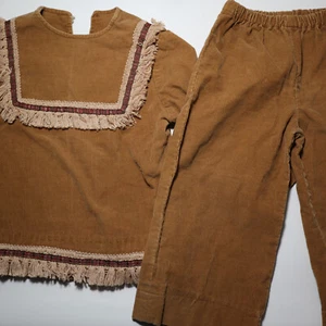 Vintage Handmade Kids Costume Davy Crockett Corduroy Shirt And Pants - Picture 1 of 12