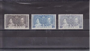 Adén - Juego de coronación KGVI 1937, SG13-15 VLHM  - Imagen 1 de 1
