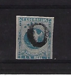 Venezuela: 1863; Scott 013, used, "0", postmark, 3 edge completed, EBV273 - Picture 1 of 2