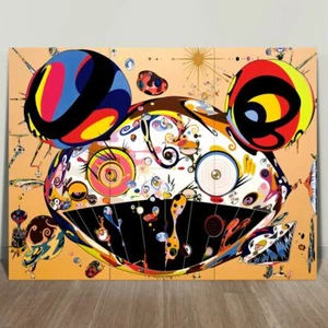 TAKASHI MURAKAMI- TAN CANVAS PRINT 24x18" JAPANESE POP ART - Picture 1 of 1