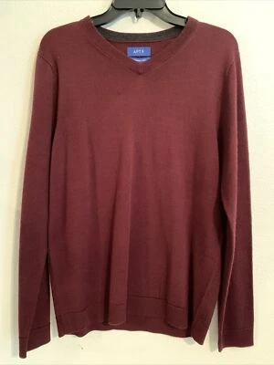 NWT Apt. 9 Men’s V-Neck Sweater Sz S Burgundy Retail: $56 (MW-211) - Image 1 of 4