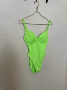 Pacific Connections One Piece Swim Suit Women’s Sz 8 Brite Green Deadstock - Picture 1 of 6