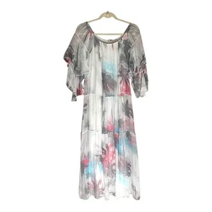 Anna Milani silk blend Made in Italy maxi dress off shoulder or on sz L NWT - Picture 1 of 11