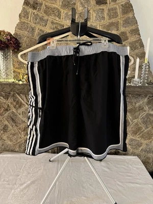 Bañador Adidas Logo Negro Gris y Blanco Rayas Para Hombre 3XB Cordón Elástico Foto 1 de 4