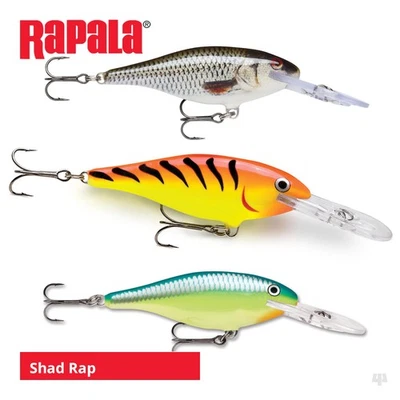 Rapala Shad Rap Lures - Pike Perch Trout Salmon Chub Zander Bass Fishing Tackle — 第 1/4 张图片