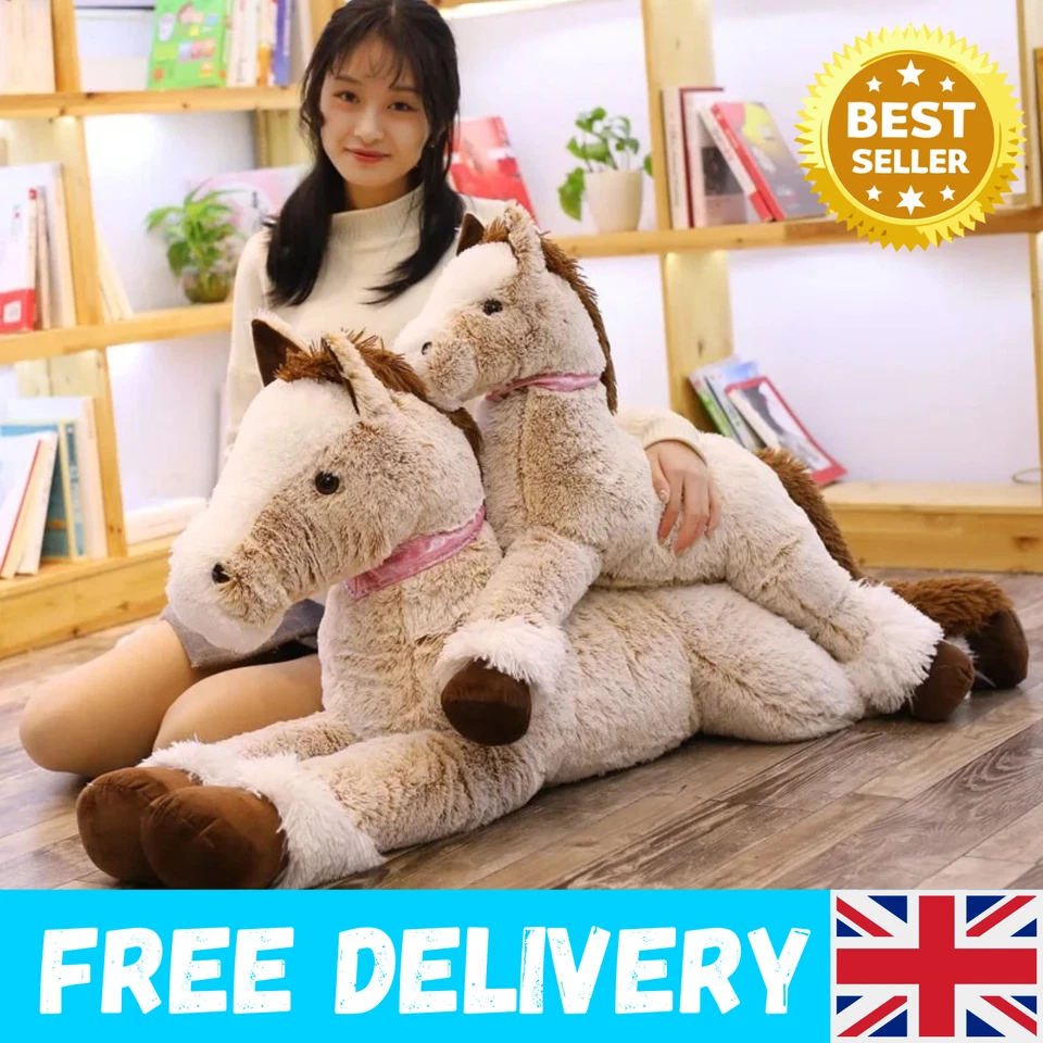 Large giant 90cm Horse pony Teddy Soft Plush Stuffed animal Cuddly Toy - Image 1 of 4