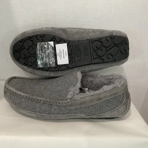 UGG Pure 3233 Mens Size US 8 Wool Blend Shearling Slipper Moccasin Gray F20017E - Picture 1 of 12