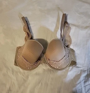 ThirdLove BH 24/7 T-Shirt mit Spitzendetail Gr. 32F taupe leicht gefüttert 32DDD UW - Bild 1 von 11