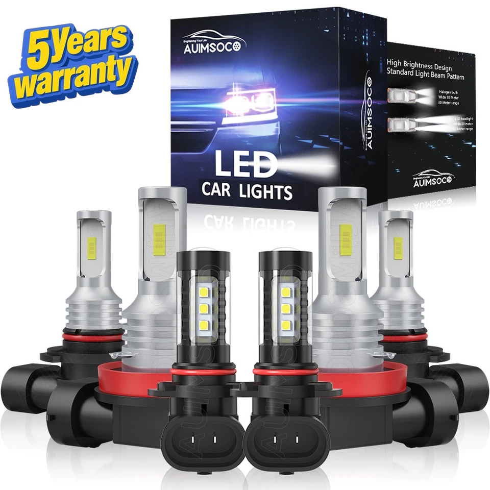 6Pcs LED Headlight + Fog Light Super Bright White For 2009-2010 Dodge Ram 3500 — 第 1/4 张图片